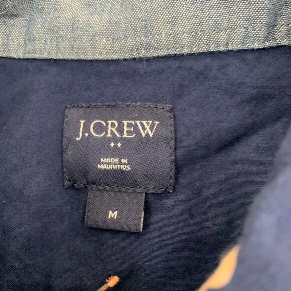 J. Crew Button Shirt Mens Size Medium Hawaii Girl Guitar Short Sleeve Blue - Picture 10 of 16